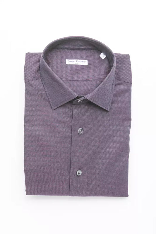 Robert Friedman Burgundy Medium Slim Collar Shirt para sa Mga Lalaki