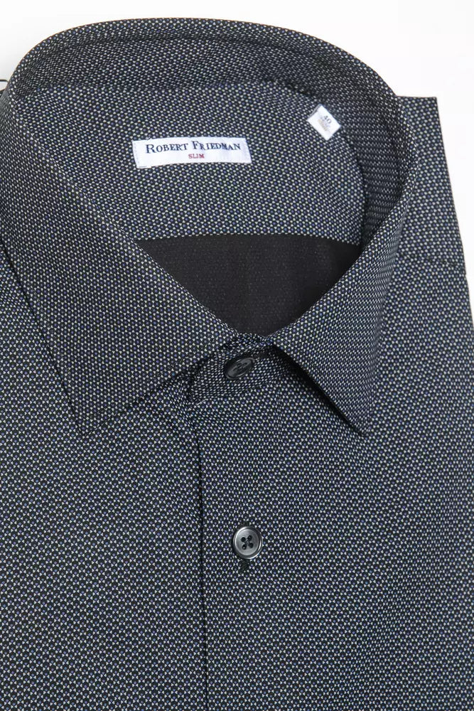 Robert Friedman Sleek Medium Slim Collar Cotton Shirt - Itim