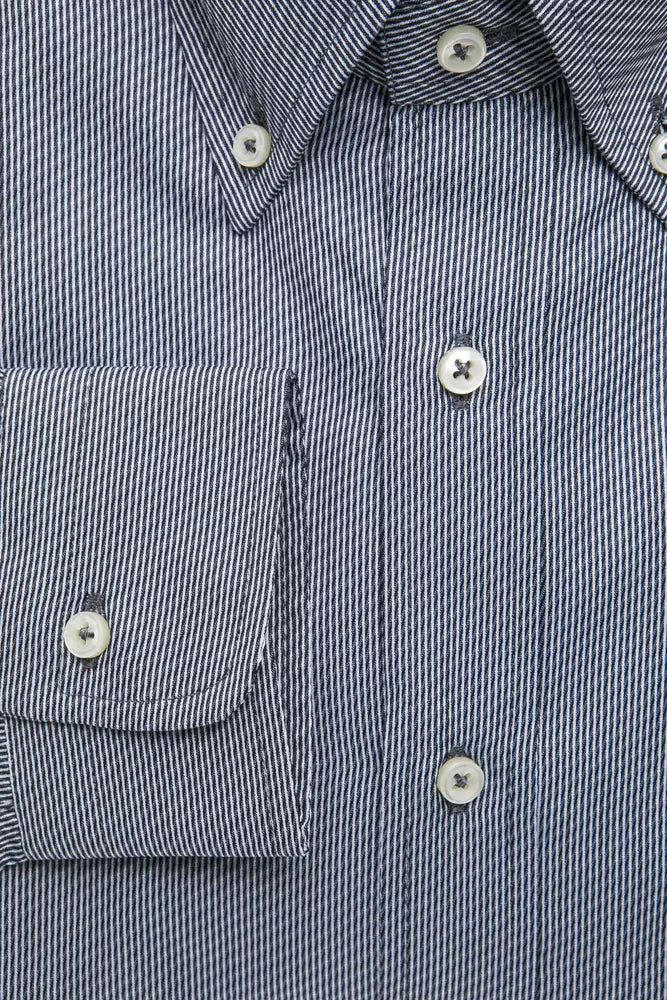 Klassisches blaues Button-Down-Hemd aus Baumwolle von Robert Friedman