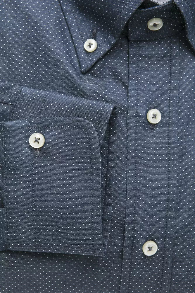 Klassisches blaues Button-Down-Hemd aus Baumwolle von Robert Friedman