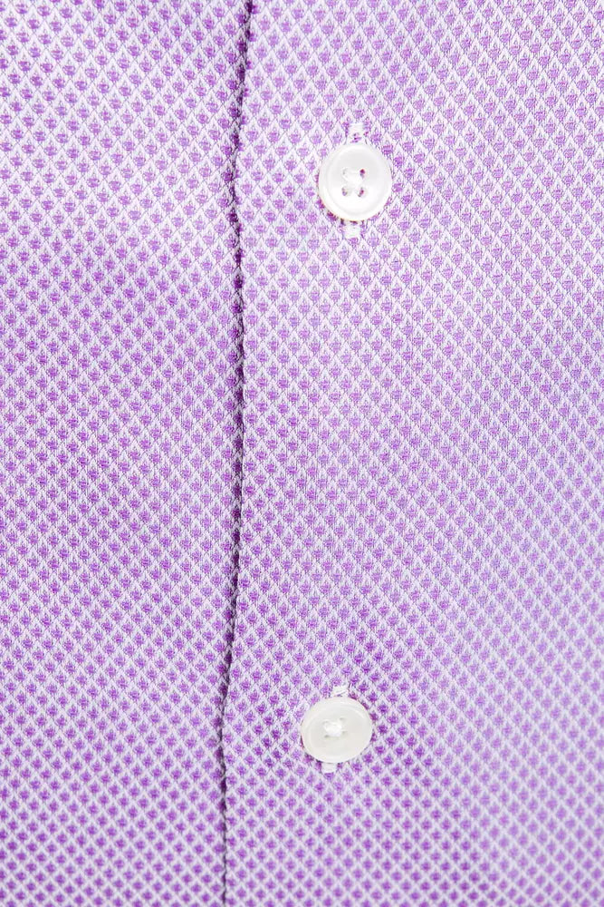 Robert Friedman Chic Pink Cotton Slim Collar Shirt para sa Mga Lalaki