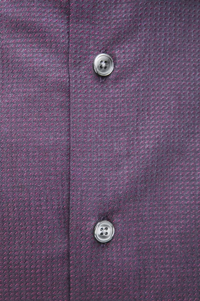 Robert Friedman Burgundy Medium Slim Collar Shirt para sa Mga Lalaki