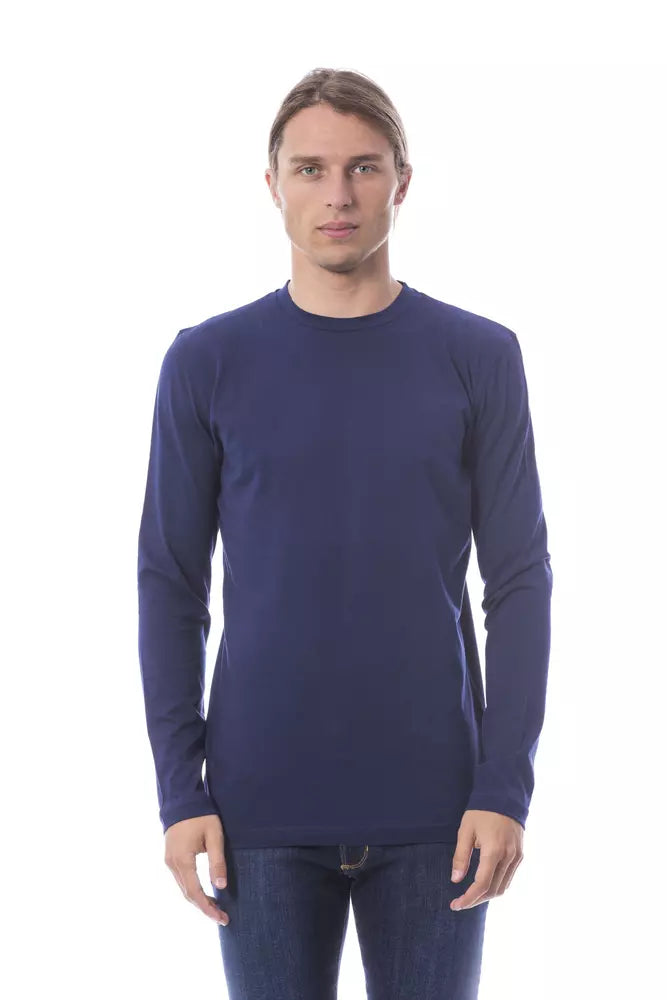 Verri Elegantes langärmliges Baumwoll-T-Shirt in Blau