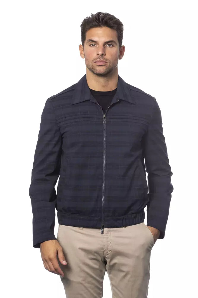 Verri Elegant Wool Bomber Jacket sa Asul