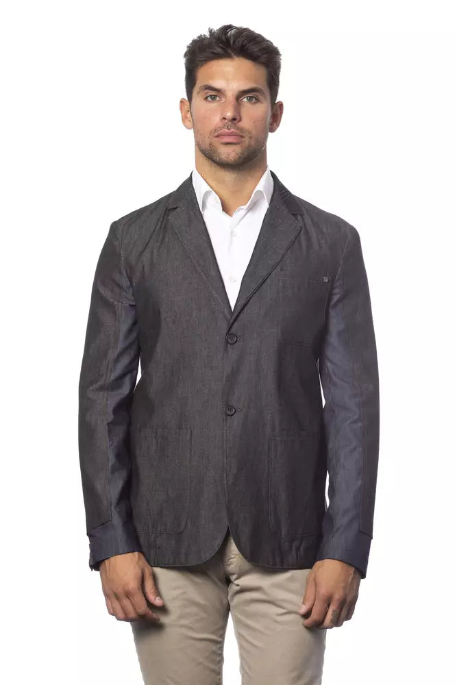 Verri Sleek Single Breasted Grey Blazer para sa Mga Lalaki