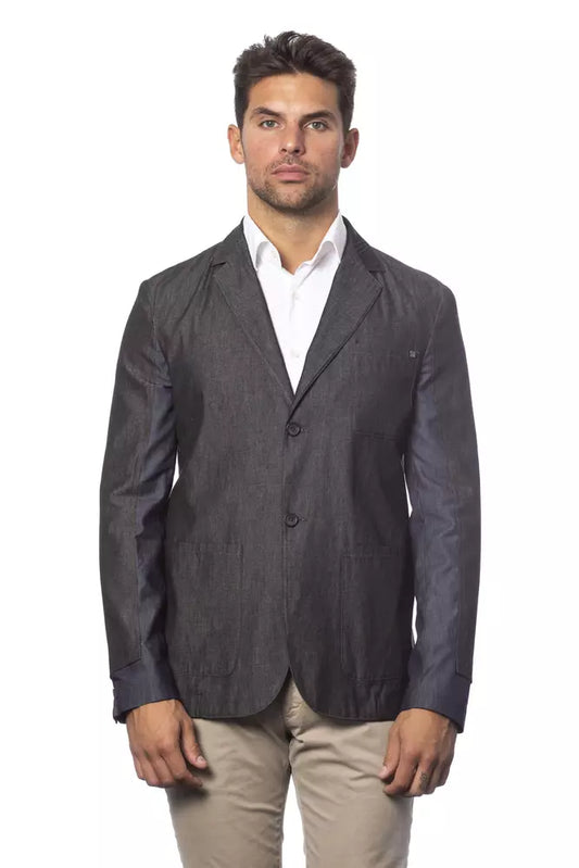 Verri Gray Cotton Men Blazer