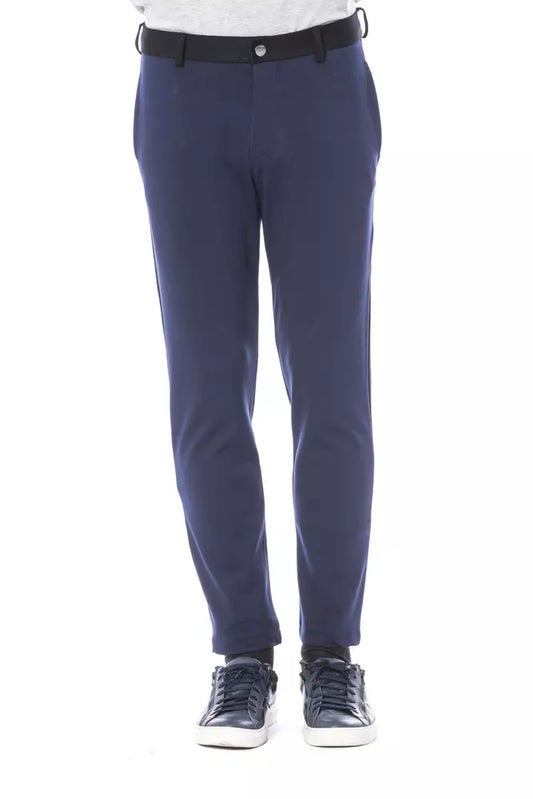 Verri Sleek Blue Slim Fit elastische Hose