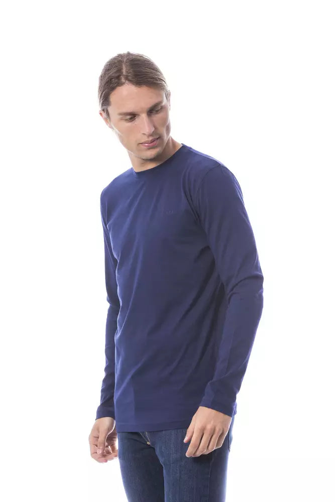 Verri Elegantes langärmliges Baumwoll-T-Shirt in Blau