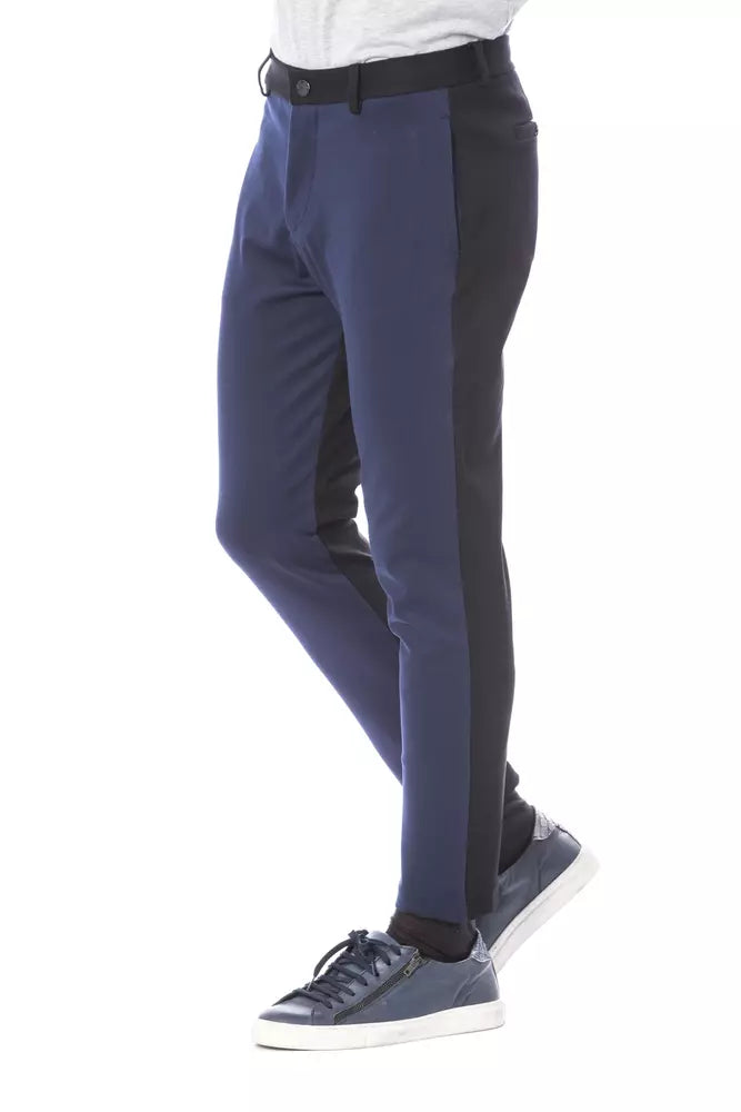 Verri Sleek Blue Slim Fit Elasticized Pantalon