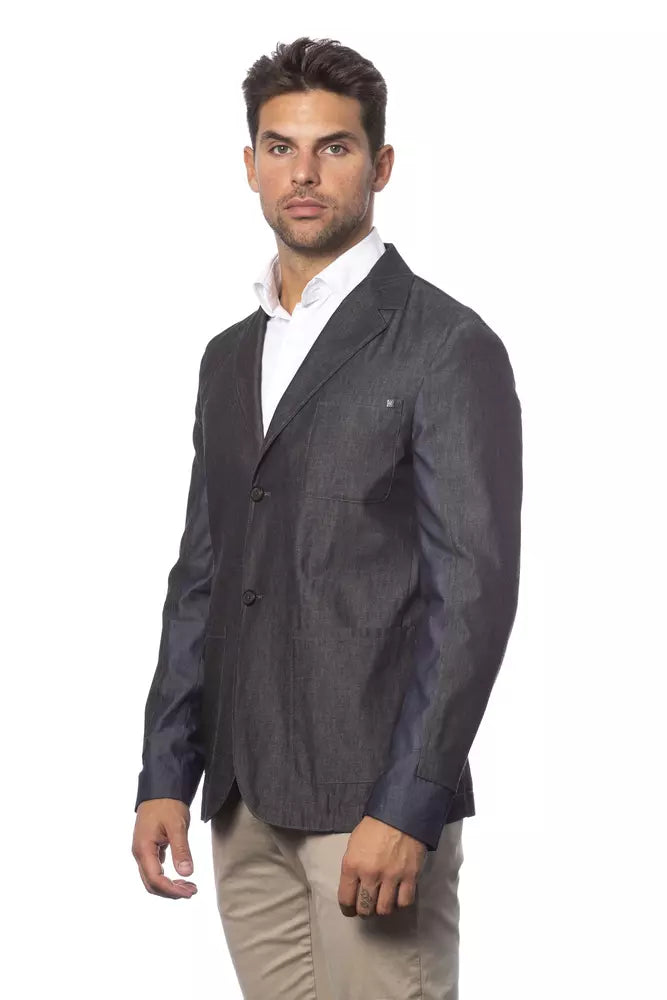 Verri Sleek Single Breasted Grey Blazer para sa Mga Lalaki