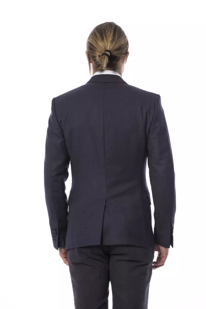 Verri Eleganter einreihiger Blazer aus blauer Wolle