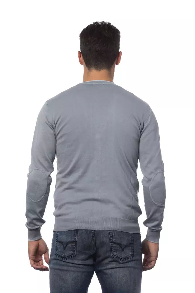 Verri Elegant Gray Cotton Cardigan para sa Mga Lalaki