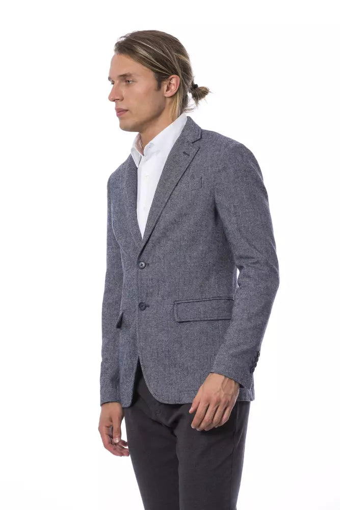 Verri Eleganter einreihiger blauer Blazer