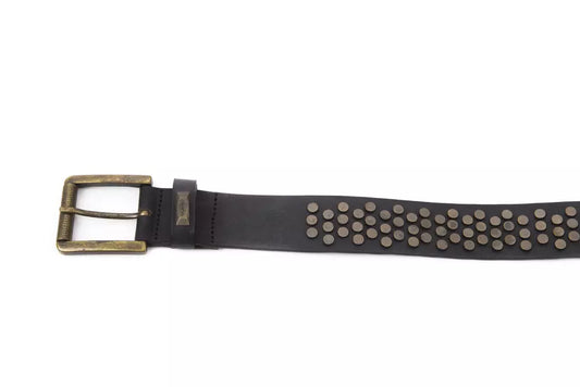 BYBLOS Elegant Black Leather Belt para sa Babae