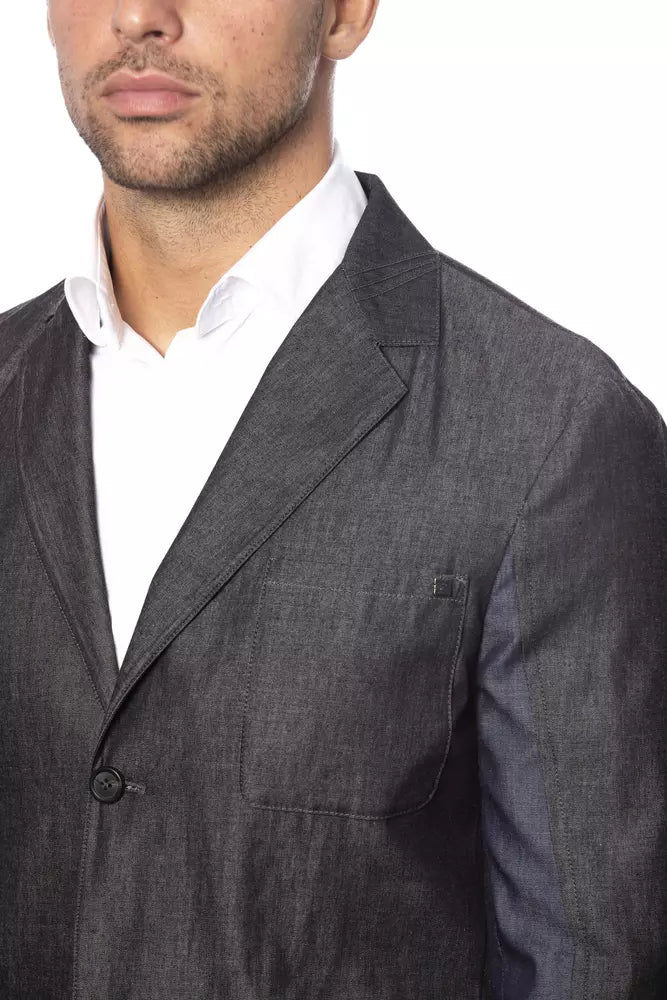 Verri Sleek Einreihiger grauer Blazer für Herren