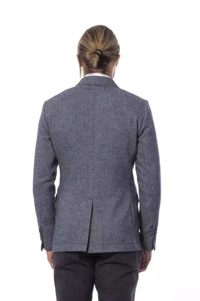 Verri Eleganter einreihiger blauer Blazer