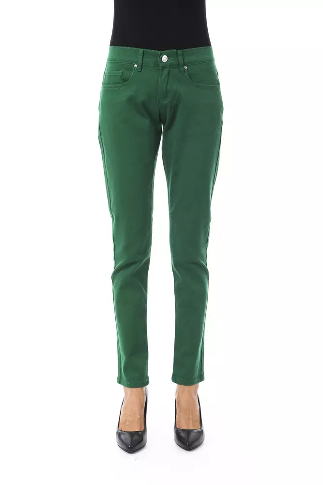 BYBLOS Green Cotton Jeans at Pant