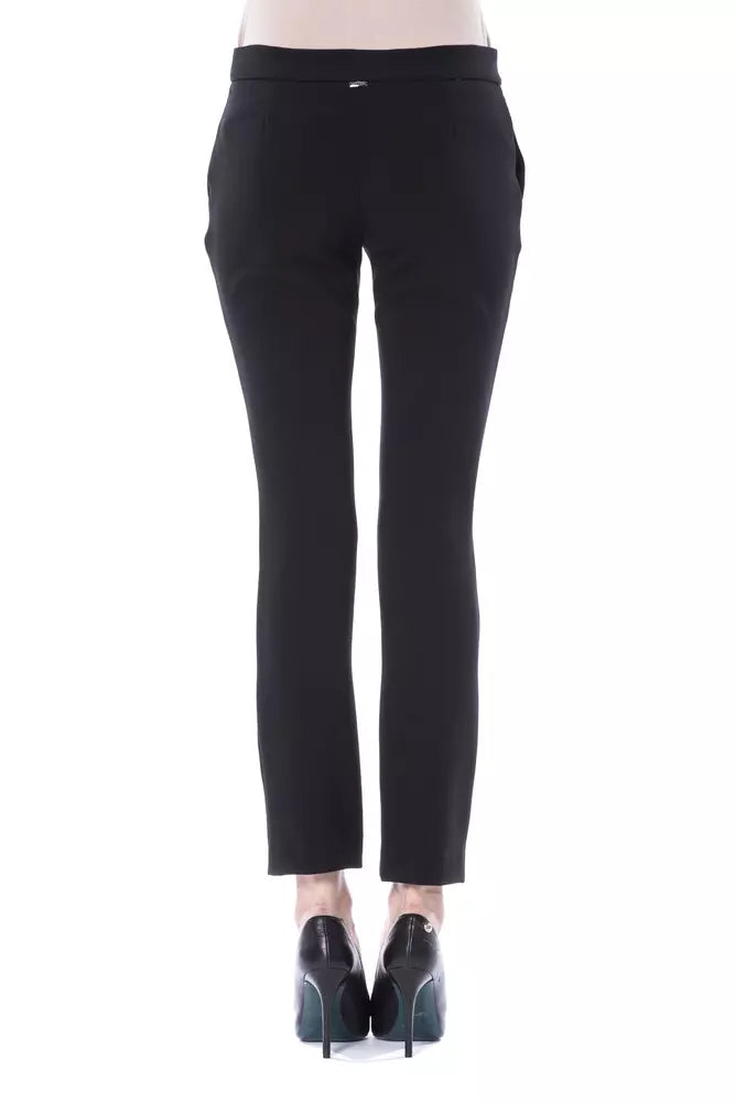 BYBLOS Chic Black Skinny Pants na may Lateral Zip Closure