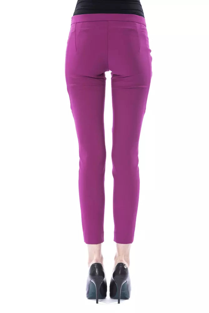 BYBLOS Elegant Purple Skinny Pants na may Lateral Zip Closure