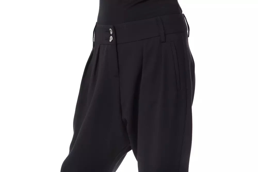 BYBLOS Elegant Oversized Black Trousers para sa Babae