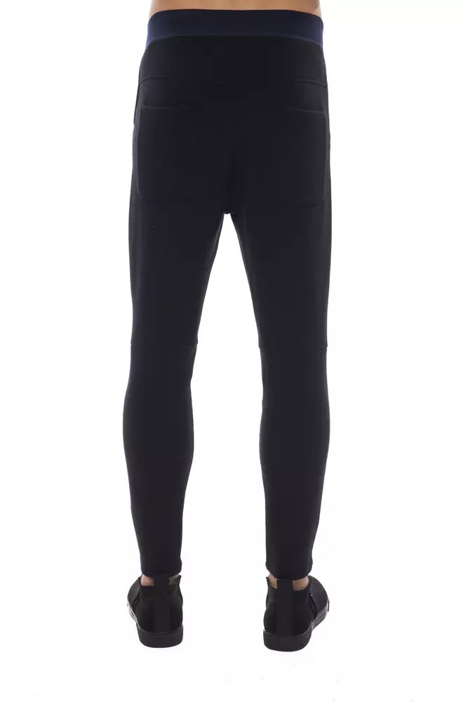 Nicolo Tonetto Elegant Black Viscose Blend na Pantalon