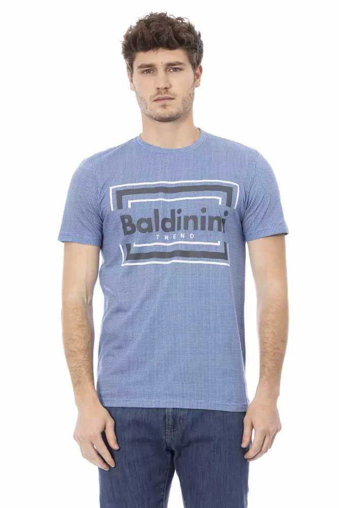 Baldinini Trend Elite Hellblaues Kurzarm-Baumwoll-T-Shirt