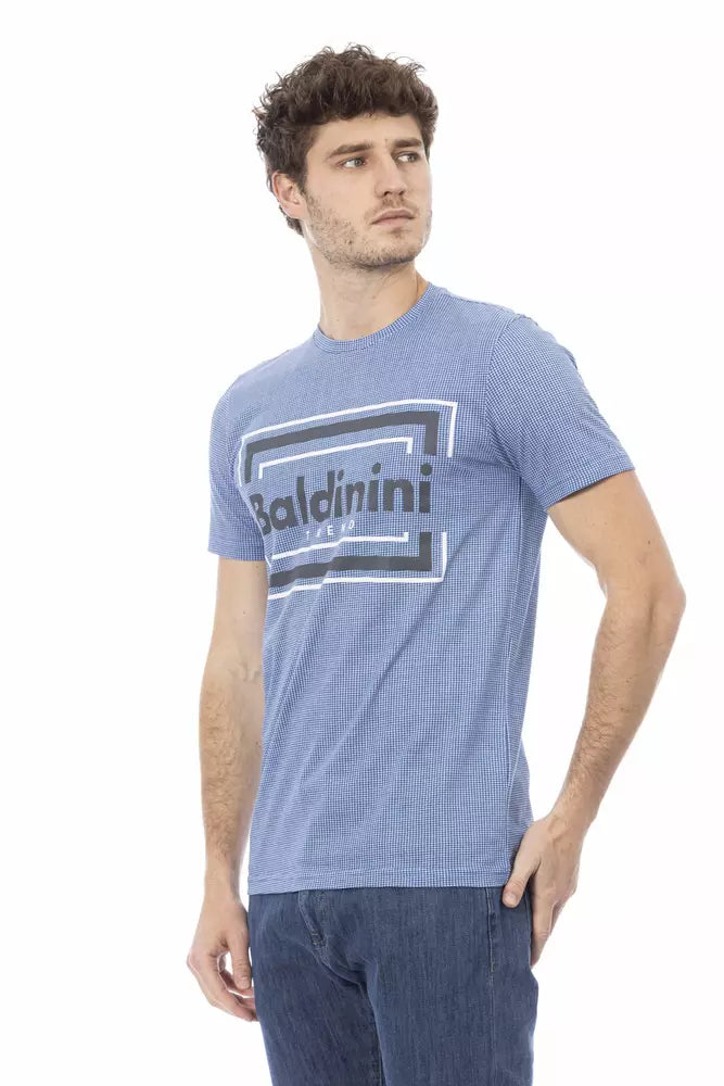 Baldinini Trend Elite Hellblaues Kurzarm-Baumwoll-T-Shirt