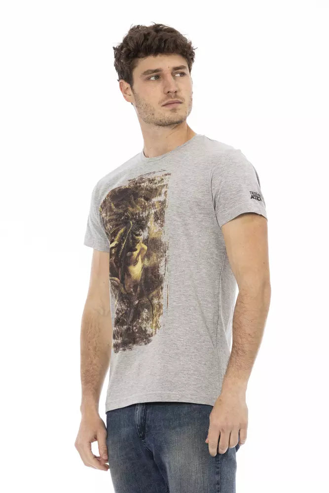 Trussardi Action Gray Cotton Men T-Shirt