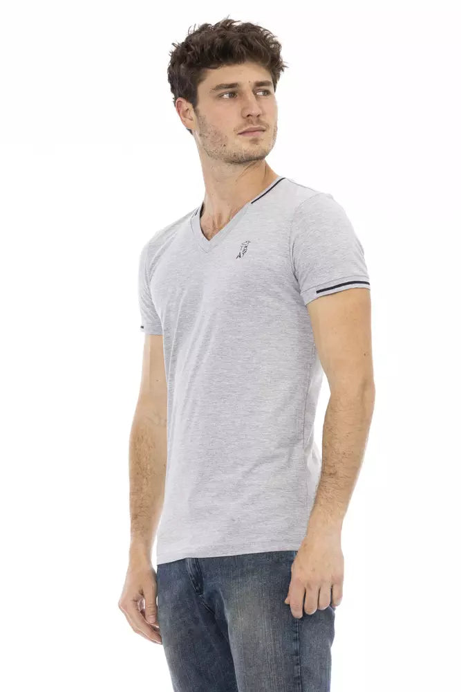 Trussardi Action Gray Cotton Men T-Shirt