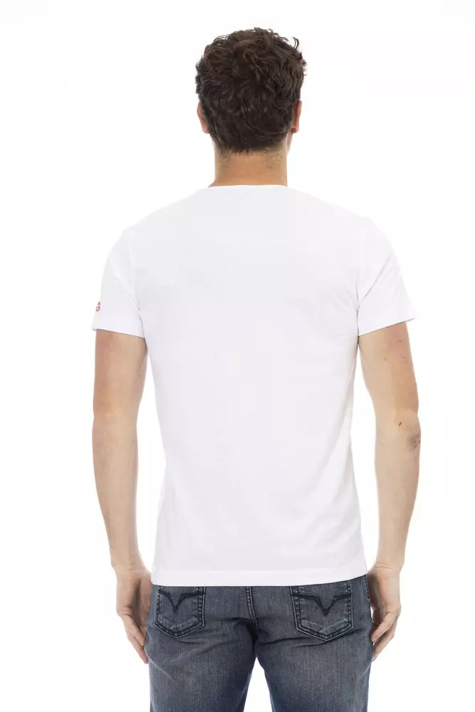 Trussardi Action Elegant White Tee na may Eksklusibong Front Print