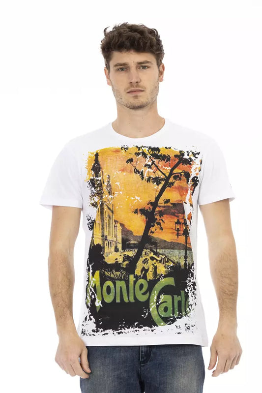 Trussardi Action Elegant White Tee na may Front Print