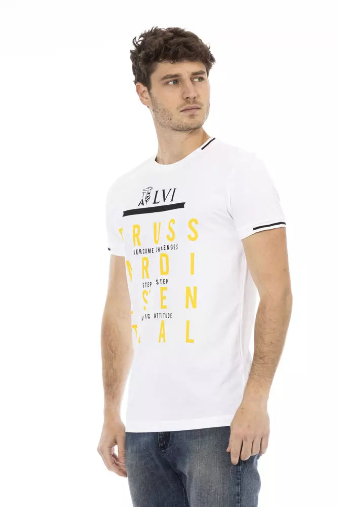 Trussardi Action White Cotton Men TShirt