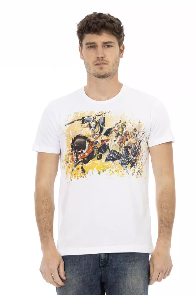 Trussardi Action Elegant White Tee na may Front Print