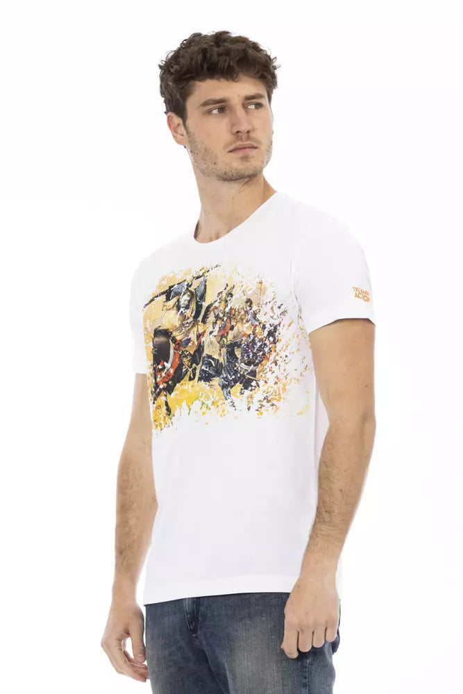 Trussardi Action Elegant White Tee na may Front Print