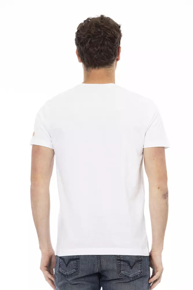 Trussardi Action Elegant White Tee na may Front Print