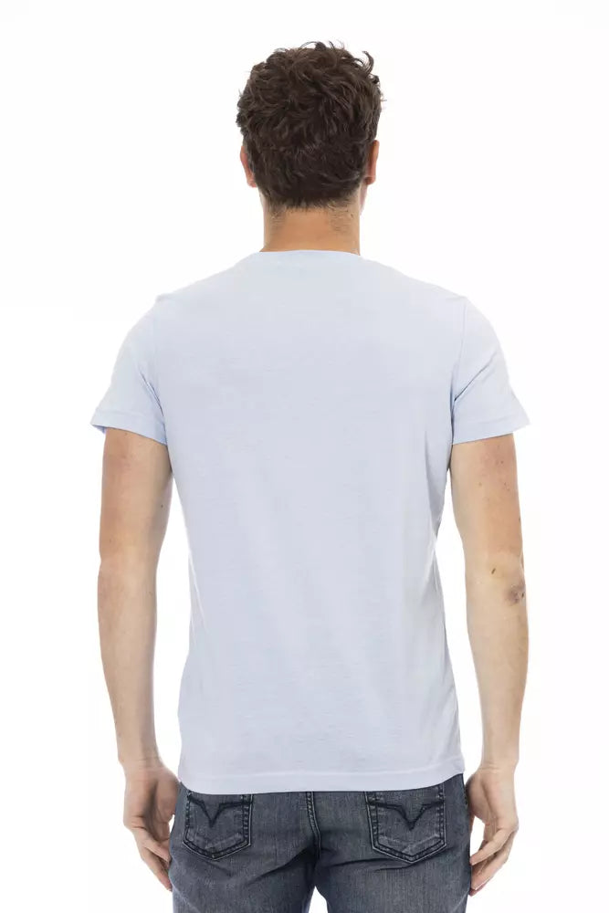 Trussardi Action Light Blue Cotton Men T-Shirt