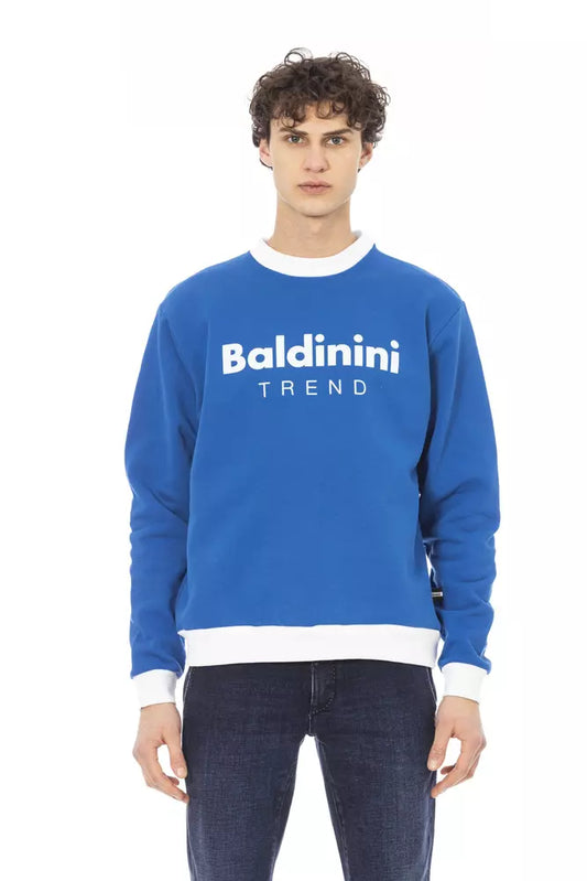 Baldinini Trend Chic Langarm-Sweatshirt aus blauer Baumwolle