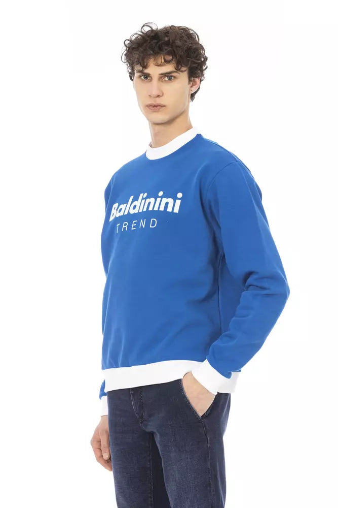 Baldinini Trend Chic Langarm-Sweatshirt aus blauer Baumwolle