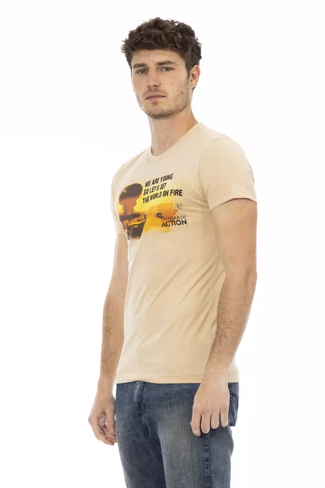 Trussardi Action Beige Kurzarm-Rundhals-T-Shirt