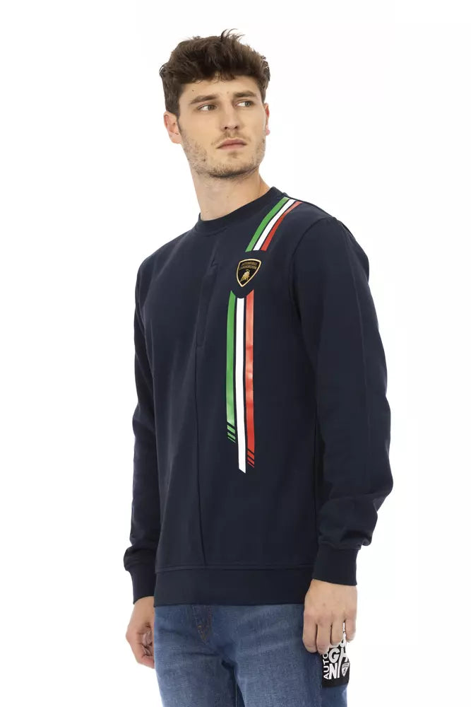 Automobili Lamborghini Sleek Tricolor Shield Logo Rundhals-Sweatshirt