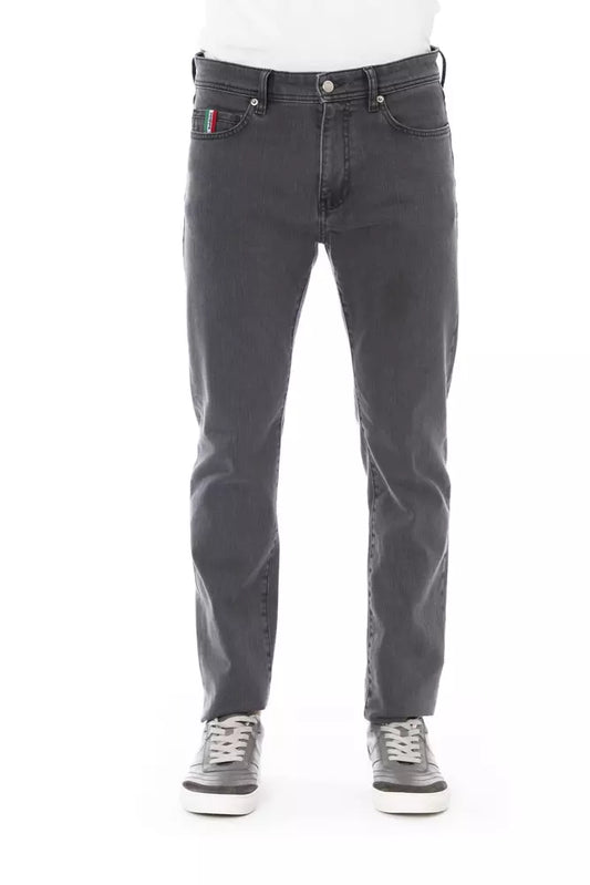 Baldinini Trend Sleek Grey Designer Herrenjeans