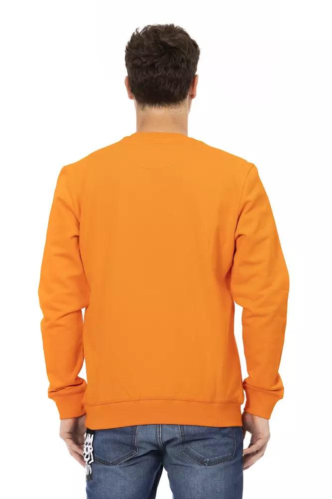 Automobili Lamborghini Sleek Orange Rundhals-Sweatshirt mit Logo am Ärmel