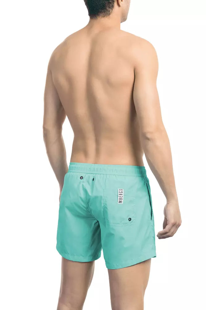 Bikkembergs elegante hellblaue Badeshorts mit Banddetail