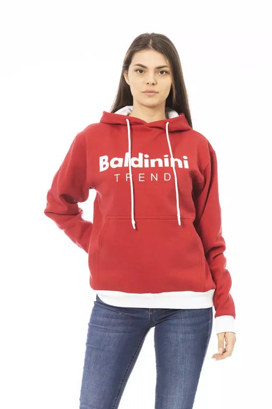 Baldinini Trend Chic Roter Langarm-Fleece-Hoodie