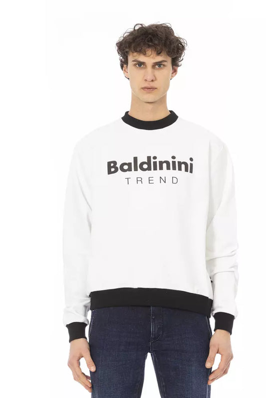 Baldinini Trend Eleganter weißer Langarm-Fleece-Hoodie