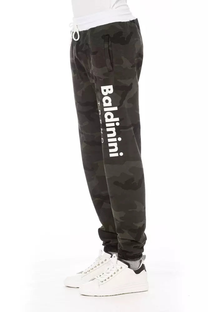 Baldinini Trend Chic Sporthose aus grünem Baumwollfleece