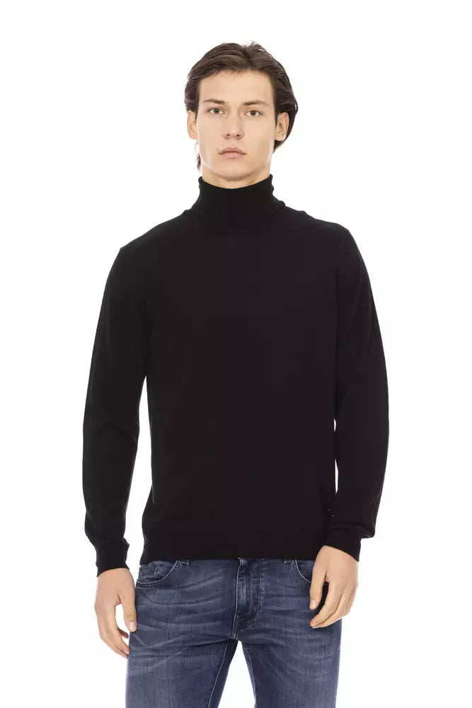 Baldinini Trend Elegant Turtleneck Sweater na may Monogram Accent