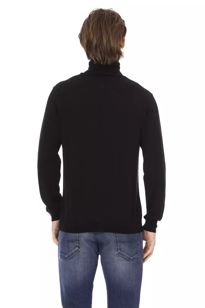 Baldinini Trend Elegant Turtleneck Sweater na may Monogram Accent