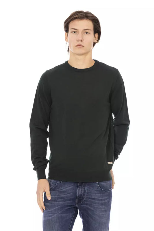 Baldinini Trend Emerald Crewneck Sweater na may Metal Monogram