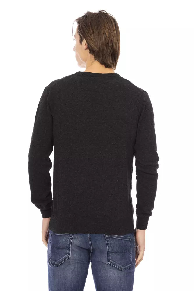 Baldinini Trend Black Wool Men Sweater